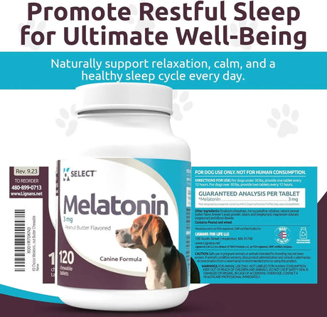 K9 SELECT - K9 Select Melatonin for Dogs Peanut Butter 3Mg. 120 Tabletas Masticables - The Red Vitamin MX - Relajantes Para Perros - {{ shop.shopifyCountryName }}