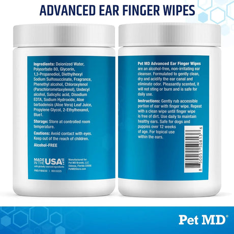 PET MD - Pet MD Advanced Ear Finger Wipes for Dogs & Cats 50 Toallitas - The Red Vitamin MX - Cuidado Del Oído De Perros - {{ shop.shopifyCountryName }}