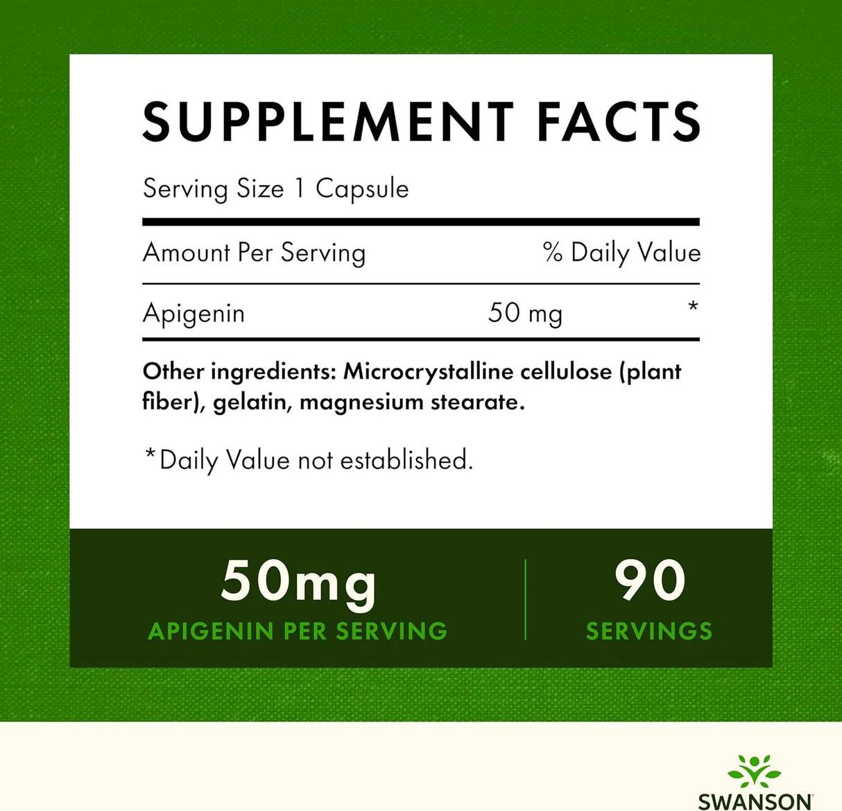 SWANSON - Swanson Apigenin 50Mg. 90 Capsulas - The Red Vitamin MX - Suplementos Alimenticios - {{ shop.shopifyCountryName }}