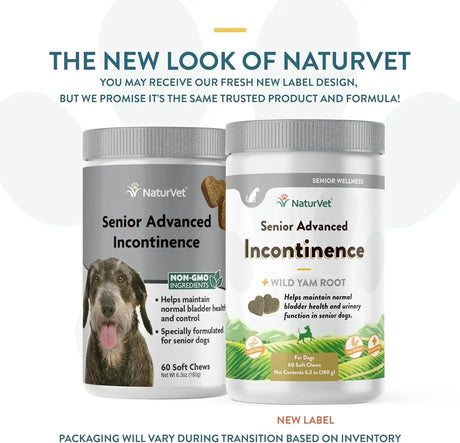 NATURVET - NaturVet Senior Advanced Incontinence Dog Supplement 60 Masticables - The Red Vitamin MX - Salud De Tracto Urinario Para Perros - {{ shop.shopifyCountryName }}