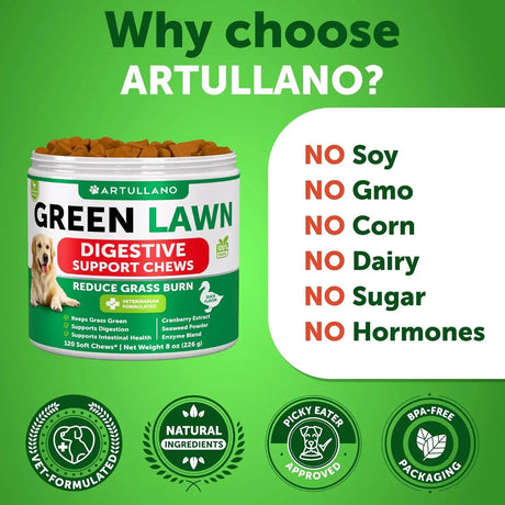 ARTULLANO - Artullano Grass Burn Spot Chews for Dogs 120 Masticables - The Red Vitamin MX - Salud De Tracto Urinario Para Perros - {{ shop.shopifyCountryName }}
