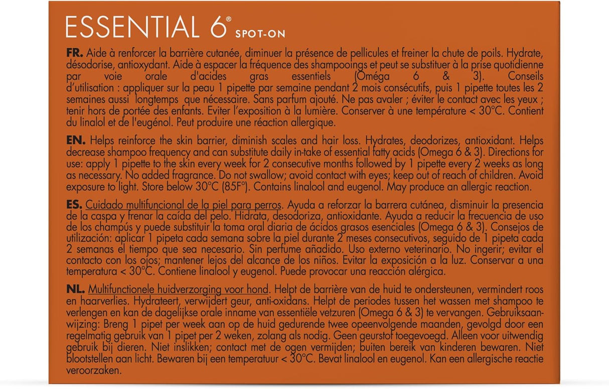 Dermoscent Essential 6 spot-on Dog Skin Care Dogs 10-20 kg 4 Paquetes