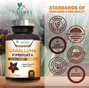 NATURE'S NUTRITION - Pure Caralluma Fimbriata Extract Highly Concentrated 1200Mg. 180 Capsulas - The Red Vitamin MX - Suplementos Alimenticios - {{ shop.shopifyCountryName }}