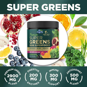 NATURE'S NUTRITION - Nature's Nutrition Greens Superfood Powder 30 Servicios Berry Flavor 270Gr. - The Red Vitamin MX - Suplementos Alimenticios - {{ shop.shopifyCountryName }}