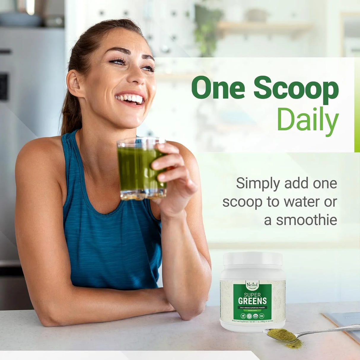 NESTED NATURALS - Nested Naturals Super Greens Daily Greens Superfood Powder 60 Servicios Original 480Gr. - The Red Vitamin MX - Suplementos Alimenticios - {{ shop.shopifyCountryName }}