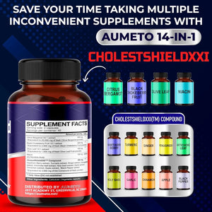 AUMETO - Aumeto CholestShield with Citrus Bergamot Black Chokeberry Fruit 90 Capsulas - The Red Vitamin MX - Suplementos Alimenticios - {{ shop.shopifyCountryName }}