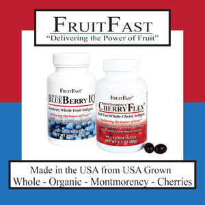 FruitFast CherryFlex 100% Red Tart Organic Cherry Concentrate 60 Capsulas Blandas