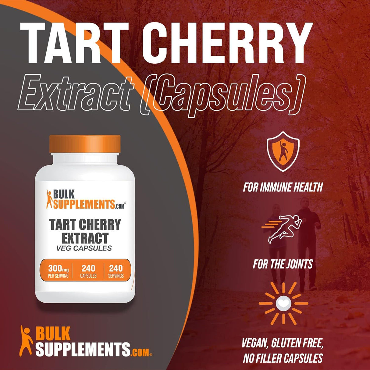 Bulk Supplements Tart Cherry Extract 500Mg. 240 Capsulas