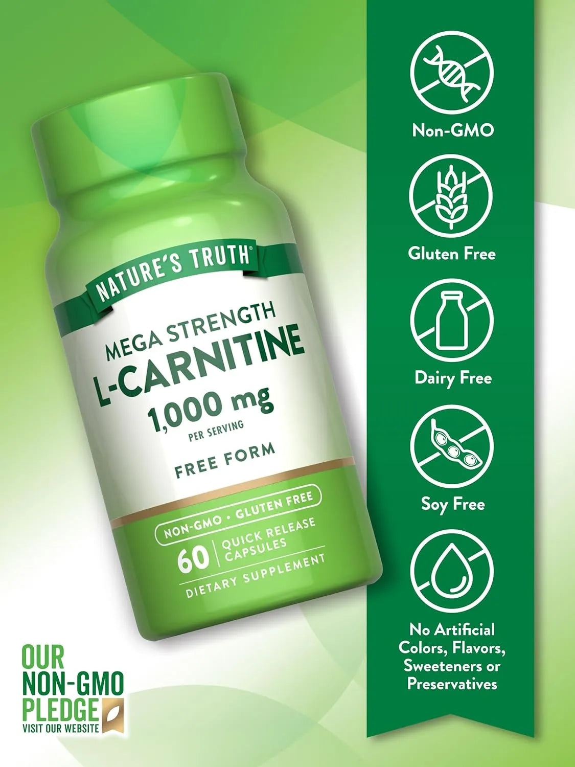 NATURE'S TRUTH - Nature's Truth L-Carnitine 1000Mg. 60 Capsulas - The Red Vitamin MX - Suplementos Alimenticios - {{ shop.shopifyCountryName }}