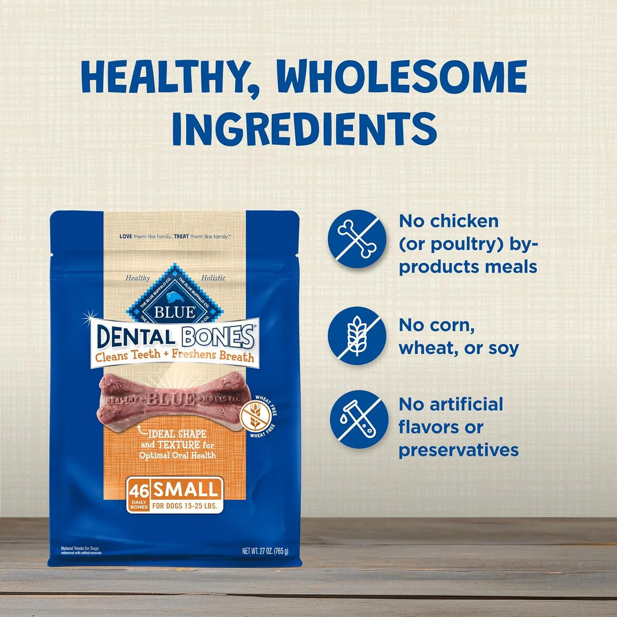 BLUE BUFFALO - Blue Buffalo Dental Bones Small Natural Dental Chew Dog Treats 46 Piezas - The Red Vitamin MX - Cuidado Dental Para Perros - {{ shop.shopifyCountryName }}