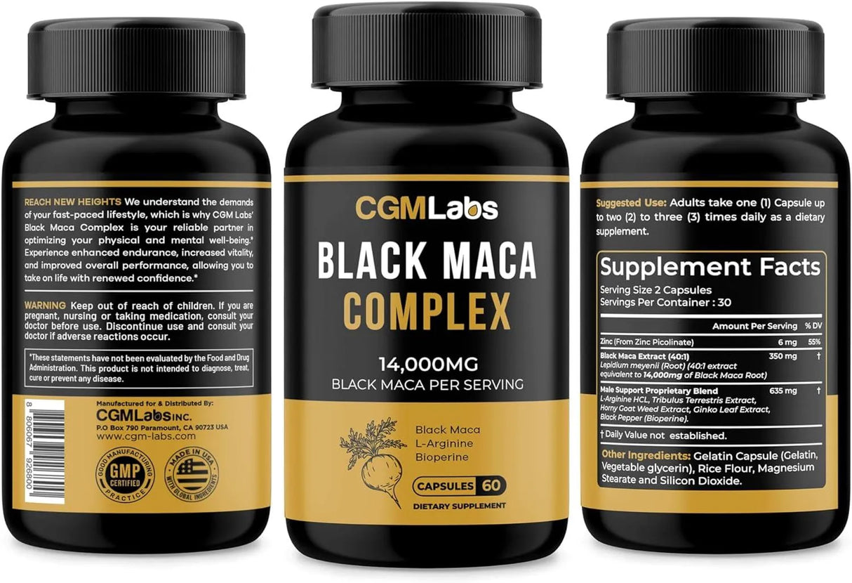 CGMLABS - CGMLABS Black Maca Complex 60 Capsulas - The Red Vitamin MX - Suplementos Alimenticios - {{ shop.shopifyCountryName }}