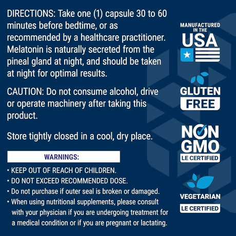 LIFE EXTENSION - Life Extension Melatonin 3Mg. 60 Capsulas - The Red Vitamin MX - Suplementos Alimenticios - {{ shop.shopifyCountryName }}