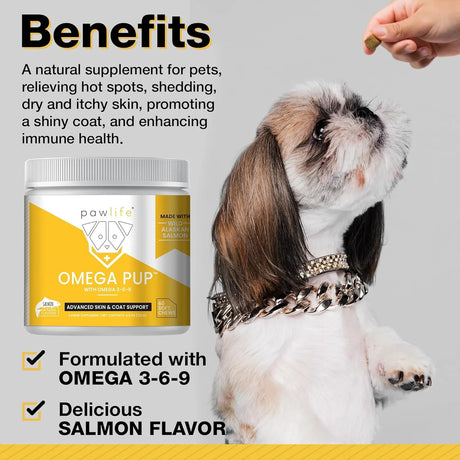 PAWLIFE - Pawlife Omega 3 Fish Oil Dog Vitamins Salmon Flavor 60 Masticables - The Red Vitamin MX - Aceite De Pescado Para Perros - {{ shop.shopifyCountryName }}