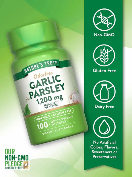 NATURE'S TRUTH - Nature's Truth Odorless Garlic and Parsley 1200Mg. 100 Capsulas Blandas - The Red Vitamin MX - Suplementos Alimenticios - {{ shop.shopifyCountryName }}