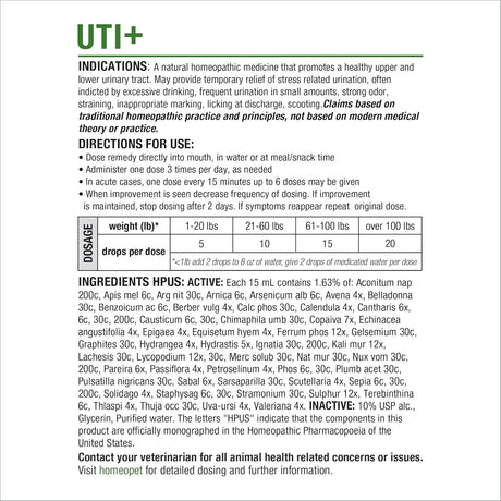 HOMEOPET - HomeoPet UTI Plus Urinary-Tract Relief 15Ml. - The Red Vitamin MX - Salud De Tracto Urinario Para Perros - {{ shop.shopifyCountryName }}