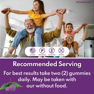 PAYE WELLNESS - PAYE Wellness Sambucus Elderberry Immune Gummies 70 Gomitas - The Red Vitamin MX - Suplementos Alimenticios - {{ shop.shopifyCountryName }}