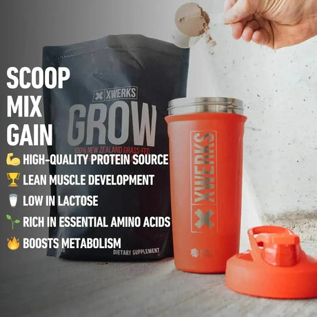 XWERKS - Xwerks Grow 100% New Zealand Grass-Fed Whey Protein Peanut Butter 28.8 Oz. - The Red Vitamin MX - Suplementos Alimenticios - {{ shop.shopifyCountryName }}