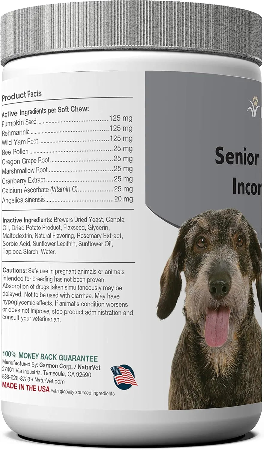 NATURVET - NaturVet Senior Advanced Incontinence Dog Supplement 120 Masticables - The Red Vitamin MX - Salud De Tracto Urinario Para Perros - {{ shop.shopifyCountryName }}