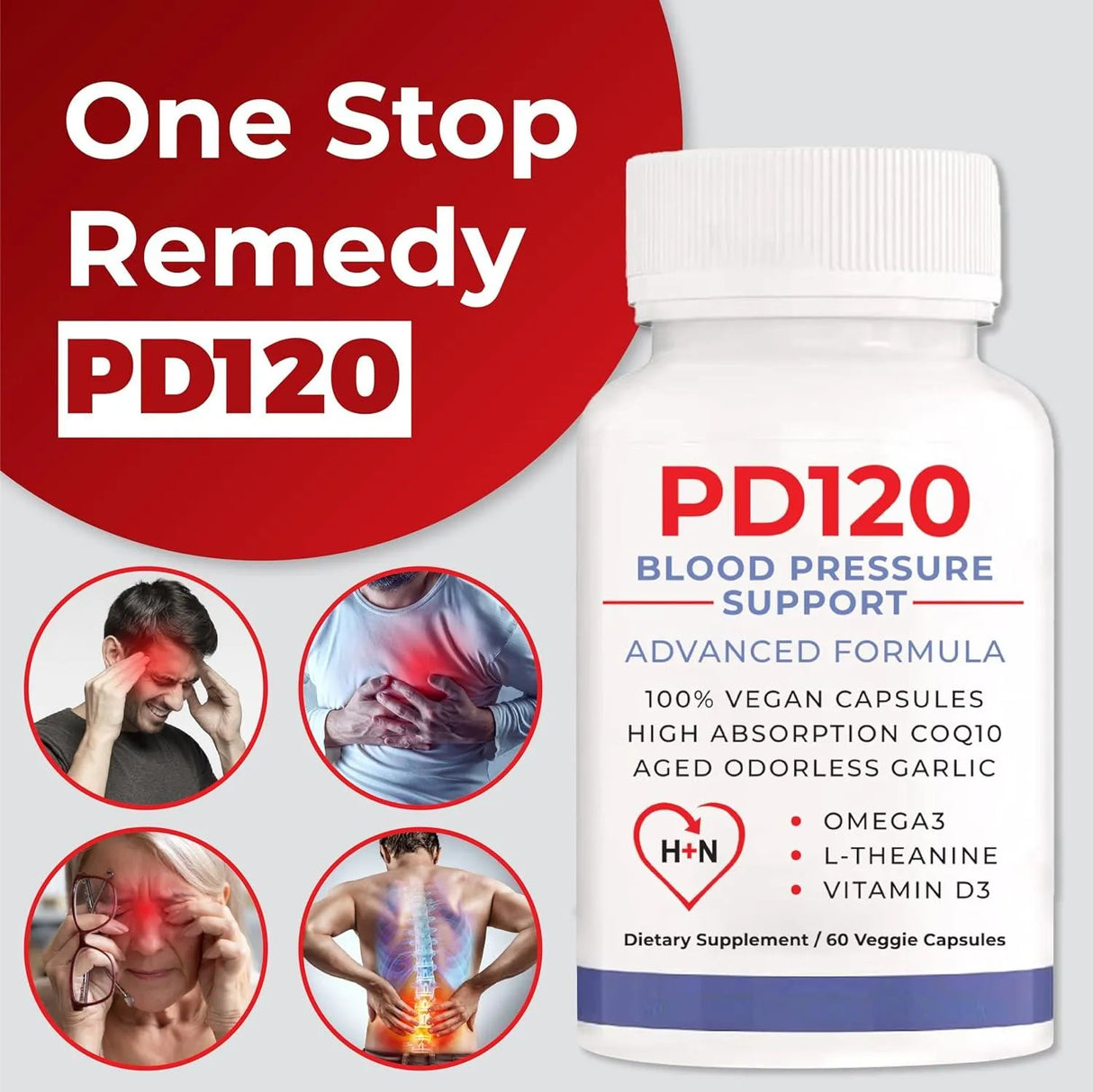 PD120 - PD120 Blood Pressure Support 60 Capsulas 2 Pack - The Red Vitamin MX - Suplementos Alimenticios - {{ shop.shopifyCountryName }}