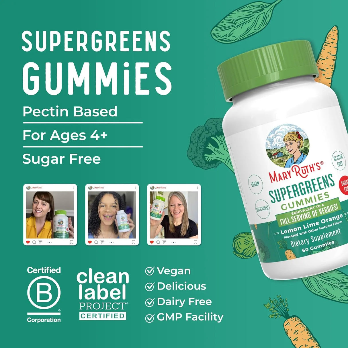 MARY RUTH ORGANICS - MaryRuth Organics Super Greens Gummies 60 Gomitas - The Red Vitamin MX - Suplementos Alimenticios - {{ shop.shopifyCountryName }}