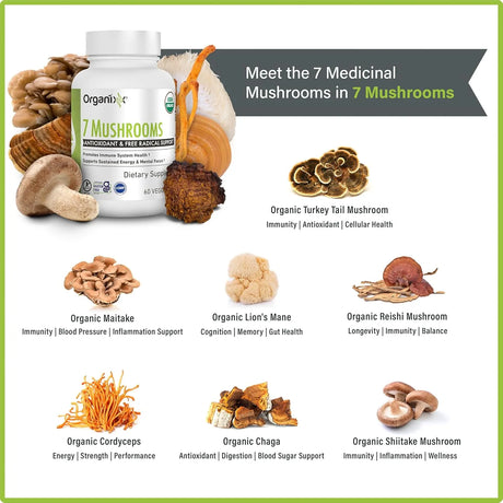 ORGANIXX - Organixx 7 Fermented Mushrooms 60 Capsulas - The Red Vitamin MX - Suplementos Alimenticios - {{ shop.shopifyCountryName }}