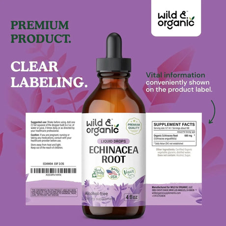 WILD & ORGANIC - Wild & Organic Echinacea Drops 4 Fl.Oz. - The Red Vitamin MX - Suplementos Alimenticios - {{ shop.shopifyCountryName }}