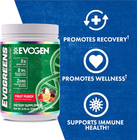 EVOGEN - Evogen Evogreens Super Greens Powder 30 Servicios Fruit Punch 234Gr. - The Red Vitamin MX - Suplementos Alimenticios - {{ shop.shopifyCountryName }}
