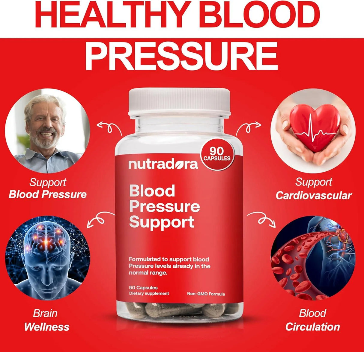 NUTRADORA - Nutradora Blood Pressure Support 90 Capsulas - The Red Vitamin MX - Suplementos Alimenticios - {{ shop.shopifyCountryName }}