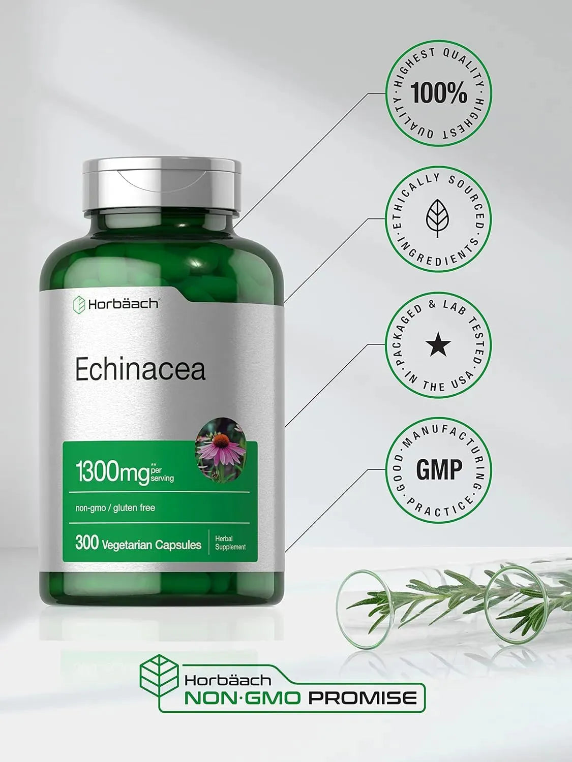 HORBAACH - Horbaach Echinacea Extract 1300Mg. 300 Capsulas - The Red Vitamin MX - Suplementos Alimenticios - {{ shop.shopifyCountryName }}