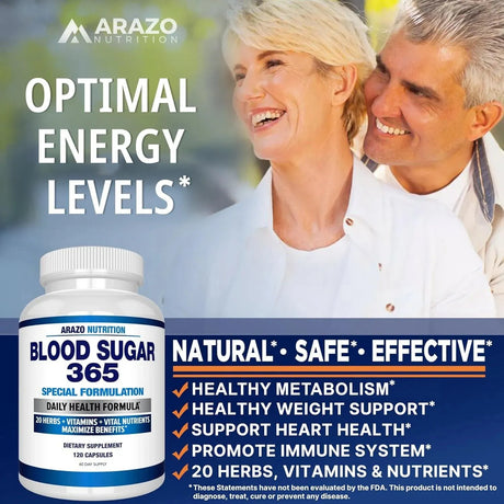 ARAZO NUTRITION - Arazo Nutrition Blood Sugar 365 120 Capsulas - The Red Vitamin MX - Suplementos Alimenticios - {{ shop.shopifyCountryName }}