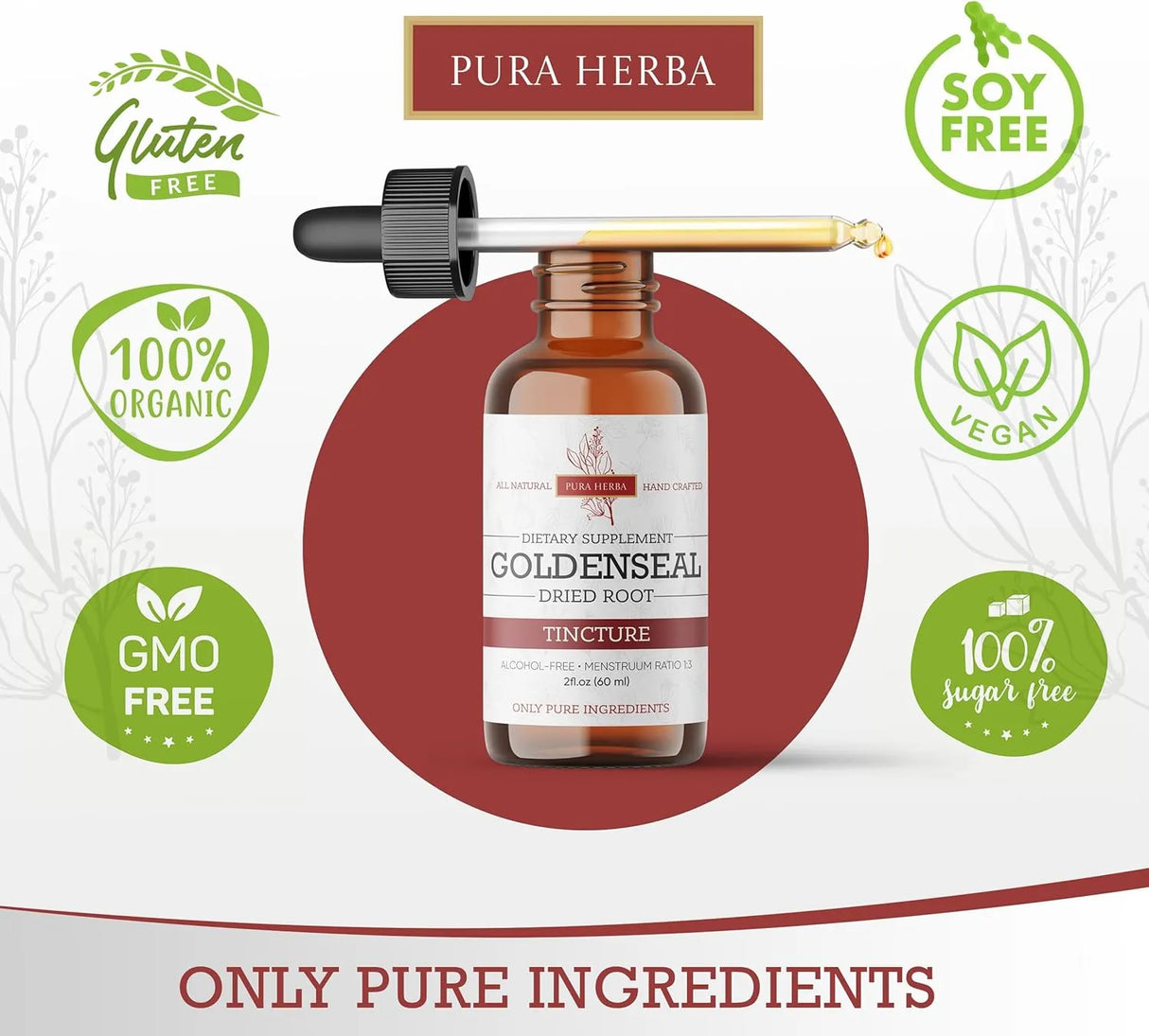 PURA HERBA - Pura Herba Goldenseal Root Liquid Extract 2 Fl.Oz. - The Red Vitamin MX - Suplementos Alimenticios - {{ shop.shopifyCountryName }}