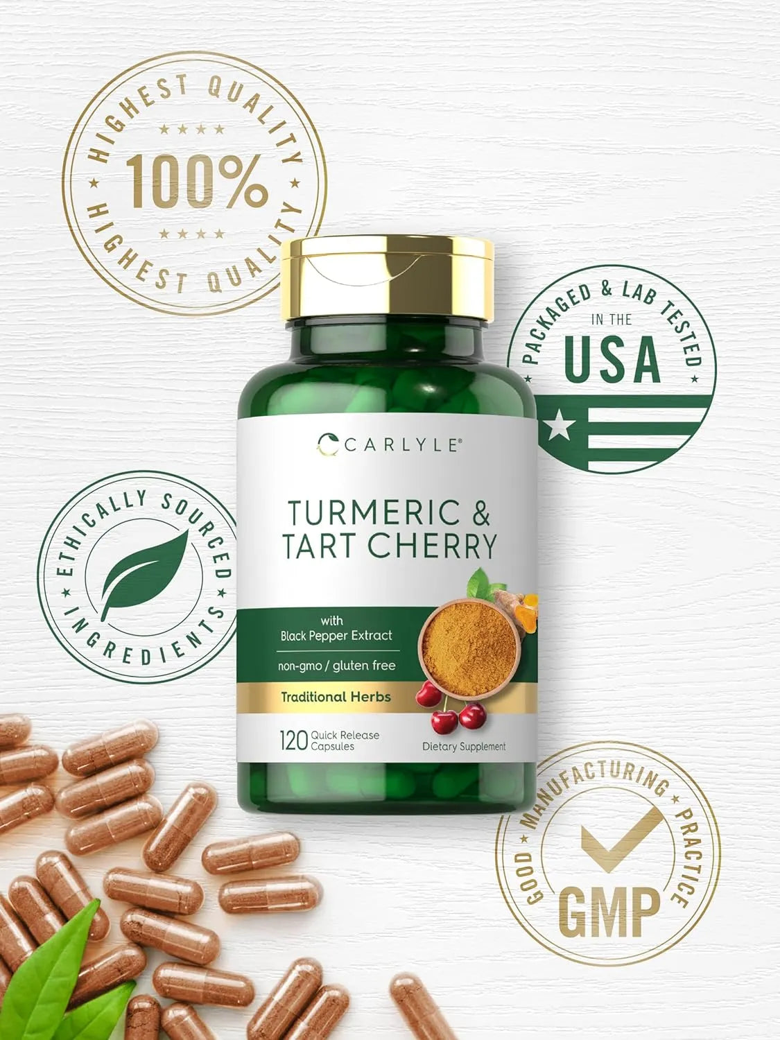 CARLYLE - Carlyle Turmeric and Tart Cherry 120 Capsulas - The Red Vitamin MX - Suplementos Alimenticios - {{ shop.shopifyCountryName }}