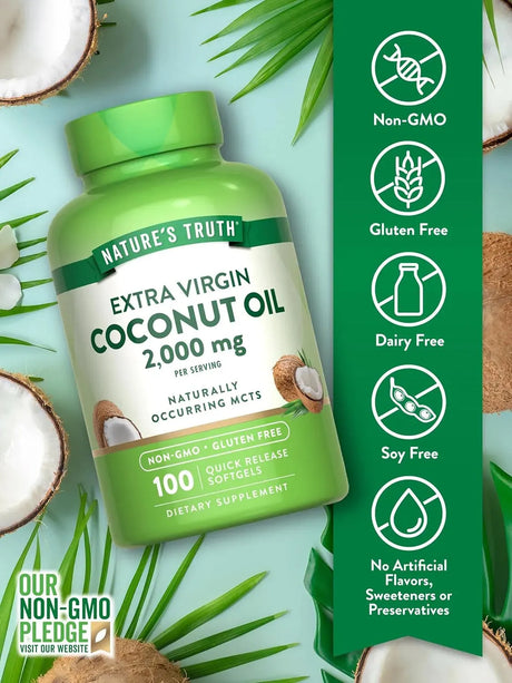 NATURE'S TRUTH - Nature's Truth Coconut Oil 2000Mg. 120 Capsulas Blandas - The Red Vitamin MX - Suplementos Alimenticios - {{ shop.shopifyCountryName }}