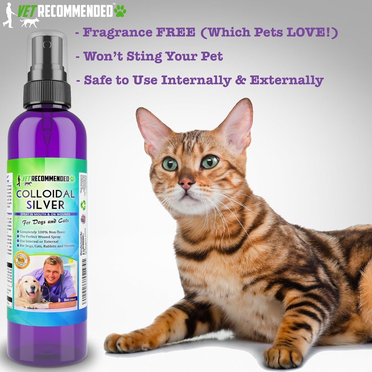 Vet Recommended Colloidal Silver for Dogs & Cats 8 Fl.Oz.