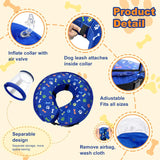 Uaidie Dog Cone Collar with Enhanced Anti-Licking BLUE LARGE
