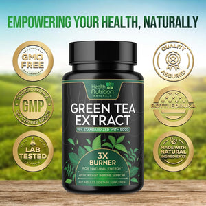 HEALTH NUTRITION NATURALS - Health Nutrition Naturals Green Tea Extract 60 Capsulas - The Red Vitamin MX - Suplementos Alimenticios - {{ shop.shopifyCountryName }}