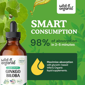 WILD & ORGANIC - Wild & Organic Ginkgo Biloba Liquid Drops 4 Fl.Oz. - The Red Vitamin MX - Suplementos Alimenticios - {{ shop.shopifyCountryName }}