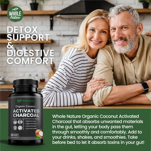 Whole Nature Pure Coconut Activated Charcoal 180 Capsulas 2 Pack