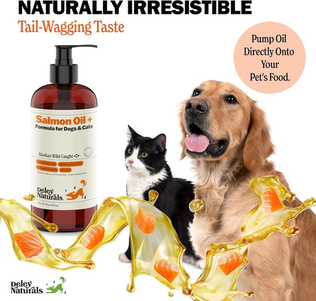 DELEY NATURALS - Deley Naturals Wild Alaskan Salmon Oil for Dogs 16 Fl.Oz. - The Red Vitamin MX - Aceite De Pescado Para Perros - {{ shop.shopifyCountryName }}