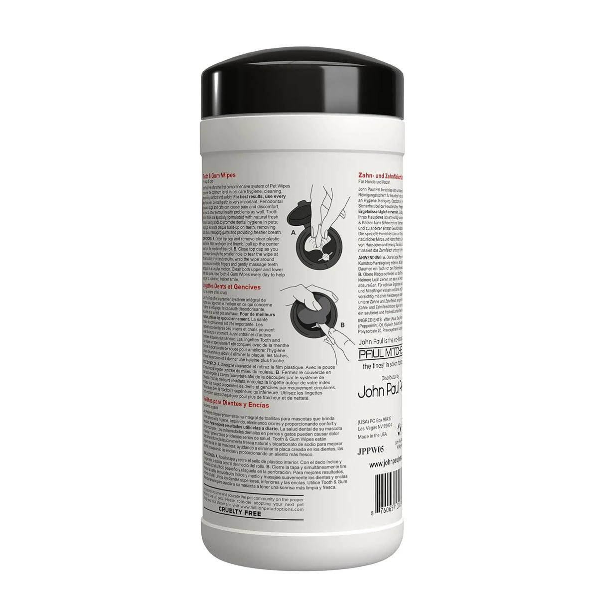 JOHN PAUL PET - John Paul Pet Tooth & Gum Pet Wipes for Dogs and Cats 45 Toallitas - The Red Vitamin MX - Cuidado Dental Para Perros - {{ shop.shopifyCountryName }}