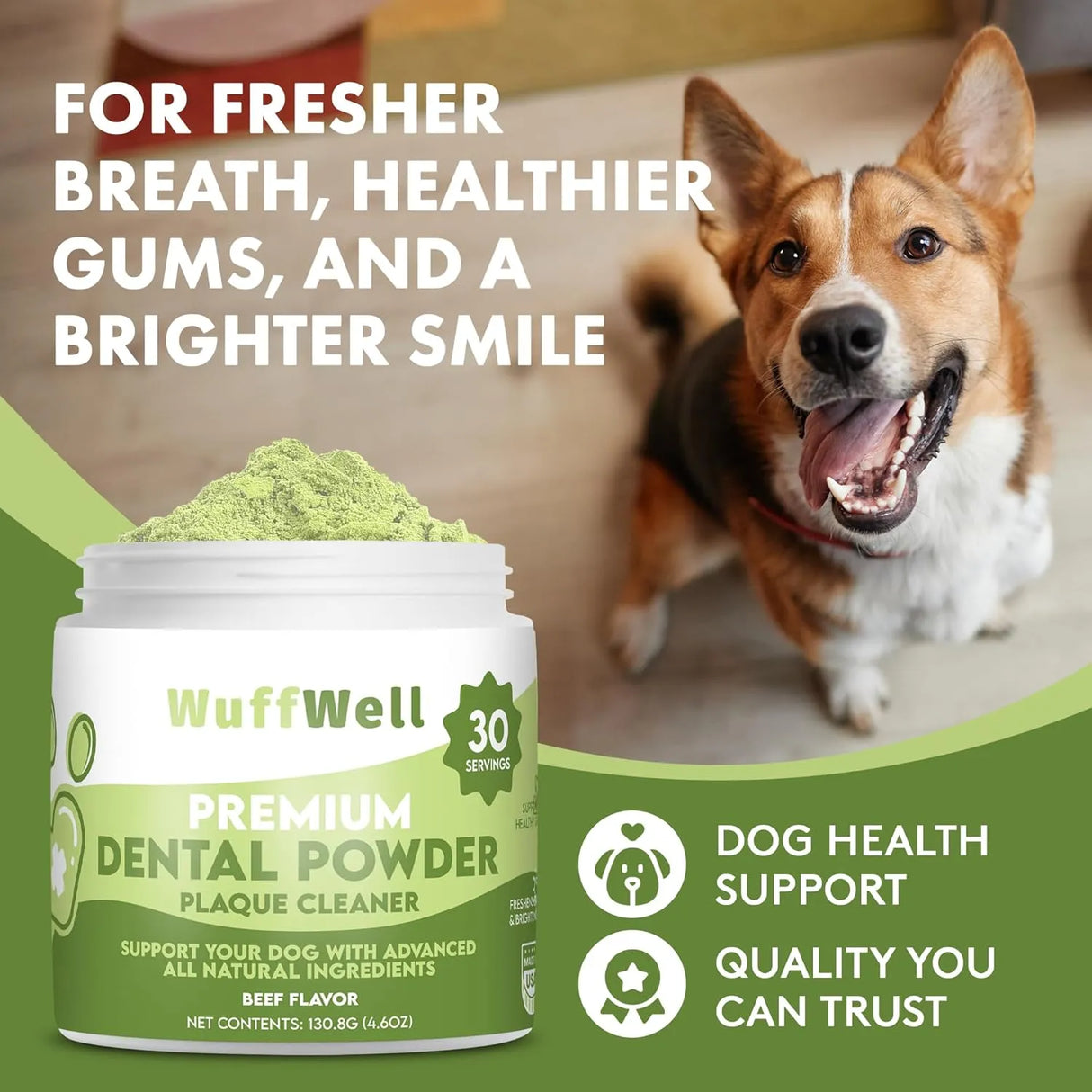 WUFFWELL - WuffWell Dog Teeth Cleaning Powder with Added Probiotics 130Gr. - The Red Vitamin MX - Cuidado Dental Para Perros - {{ shop.shopifyCountryName }}