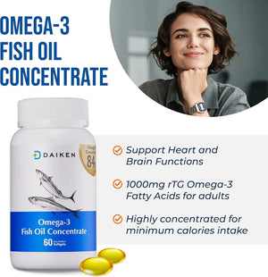 DAIKEN - DAIKEN rTG Omega 3 1000Mg. 60 Capsulas Blandas - The Red Vitamin MX - Suplementos Alimenticios - {{ shop.shopifyCountryName }}