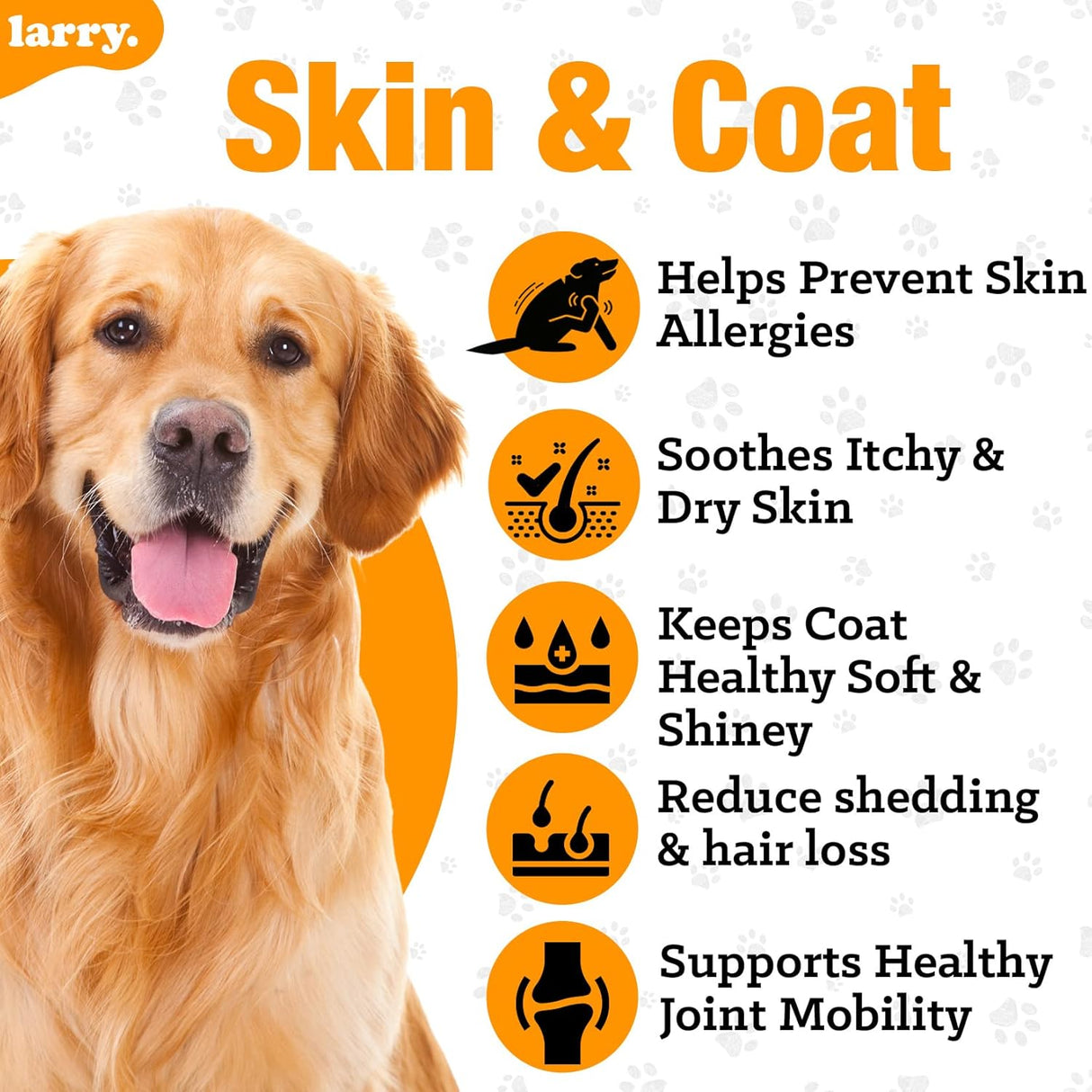 Larry Salmon Oil for Dogs Skin and Coat 120 Masticables
