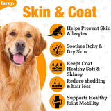 Larry Salmon Oil for Dogs Skin and Coat 120 Masticables
