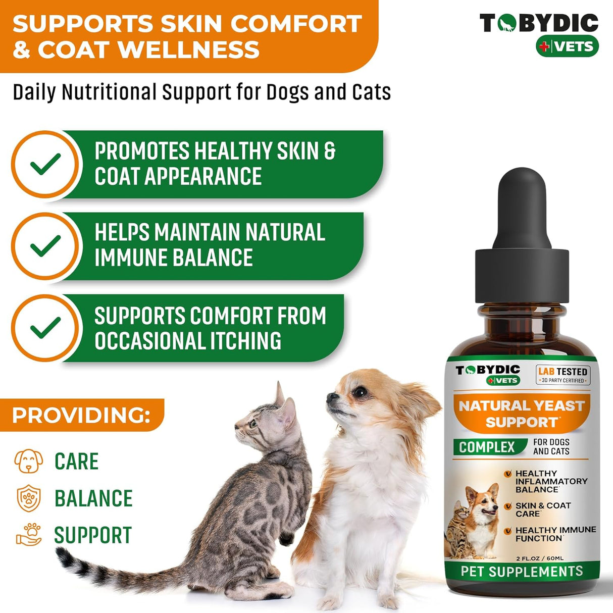 TOBYDIC Natural Cats & Dog Yeast Infection Relief 2 Fl.Oz.