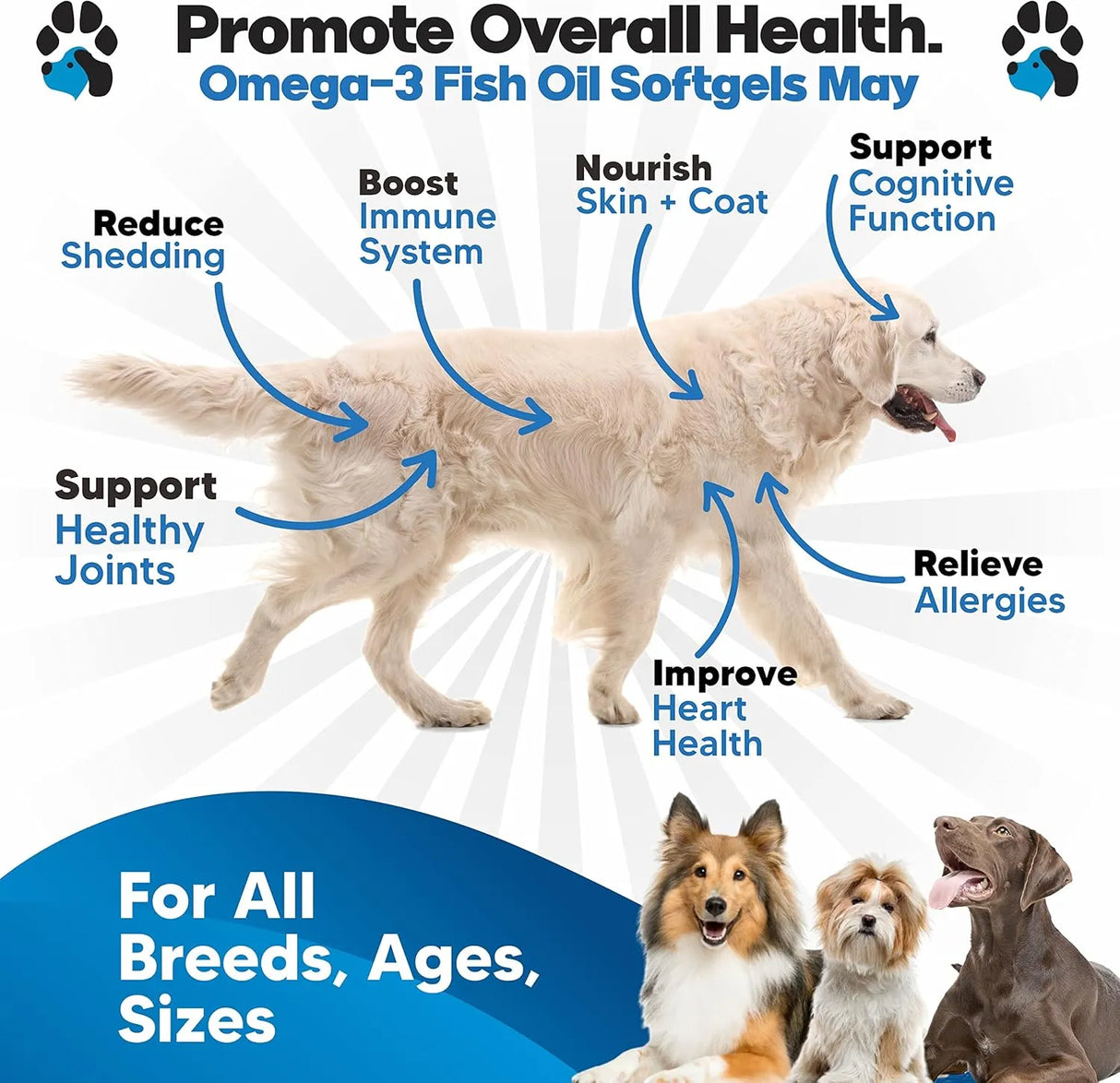 PLANOPAWS - Planopaws Omega 3 Fish Oil for Dogs 180 Capsulas Blandas - The Red Vitamin MX - Aceite De Pescado Para Perros - {{ shop.shopifyCountryName }}