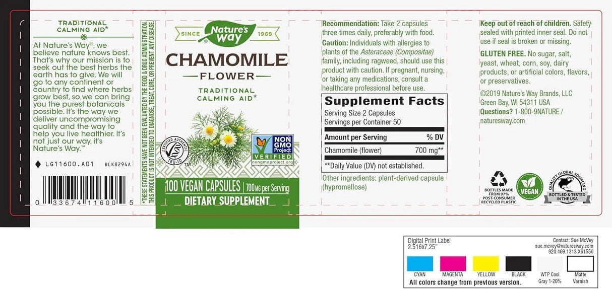 NATURE'S WAY - Nature's Way Chamomile Flower 700Mg. 100 Capsulas - The Red Vitamin MX - Suplementos Alimenticios - {{ shop.shopifyCountryName }}