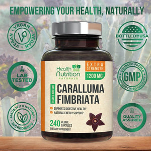 HEALTH NUTRITION NATURALS - Health Nutrition Naturals Caralluma Fimbriata Extract 1200Mg. 240 Capsulas - The Red Vitamin MX - Suplementos Alimenticios - {{ shop.shopifyCountryName }}