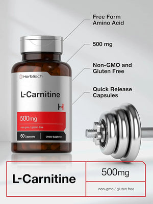 HORBAACH - Horbaach L Carnitine 500Mg. 60 Capsulas - The Red Vitamin MX - Suplementos Alimenticios - {{ shop.shopifyCountryName }}