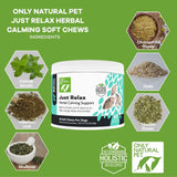 Only Natural Pet Just Relax Herbal Calming Soft Chews for Dogs 60 Masticables